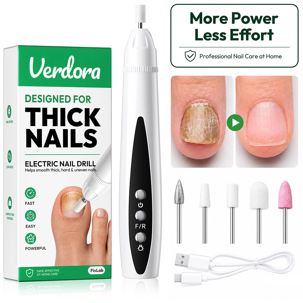 VERDORA Electric Nail Drill for thick nail