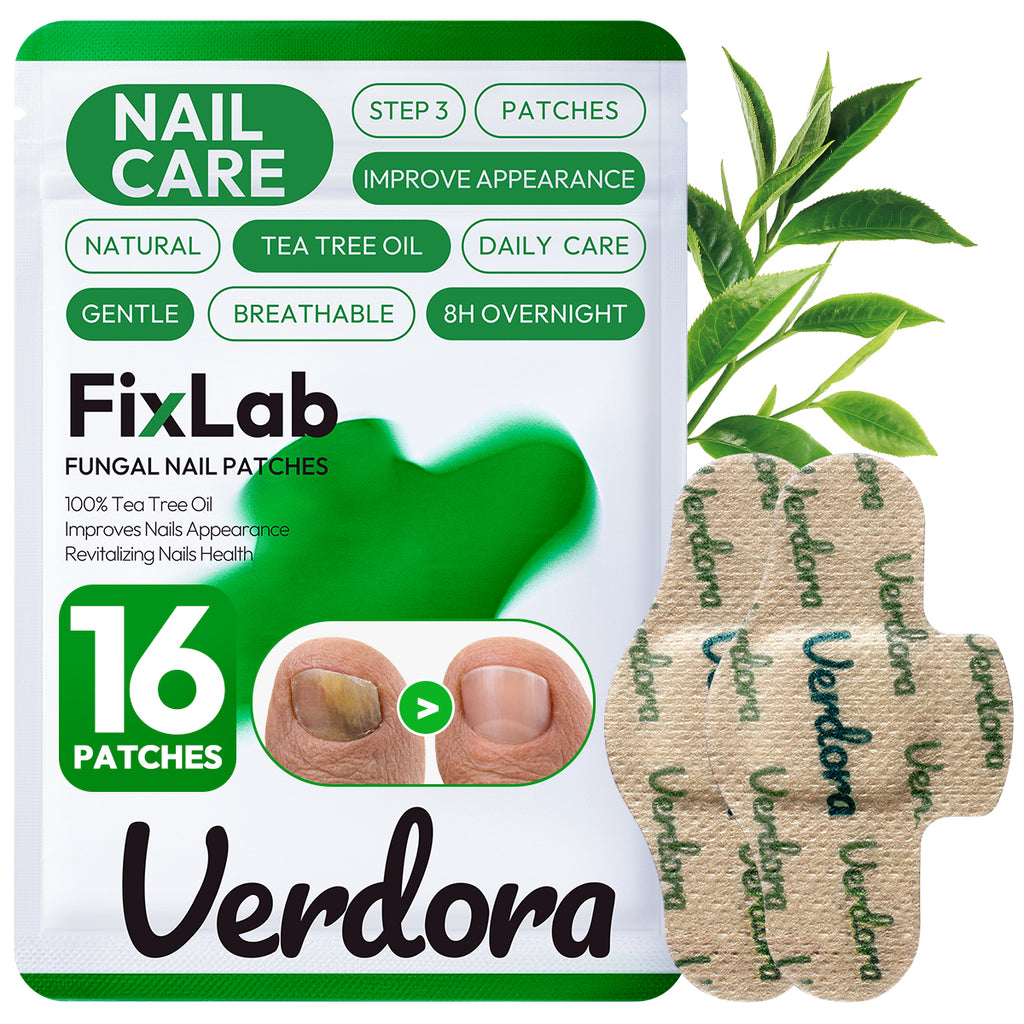 VERDORA FIXLAB Nail Patches, 16 Pcs Nail Treatment Extra Strength Overnight Nail Care with Tea Tree Oil, 8-Hour Moisturizing & Nourishing, for Healthy Appearance, Men & Women