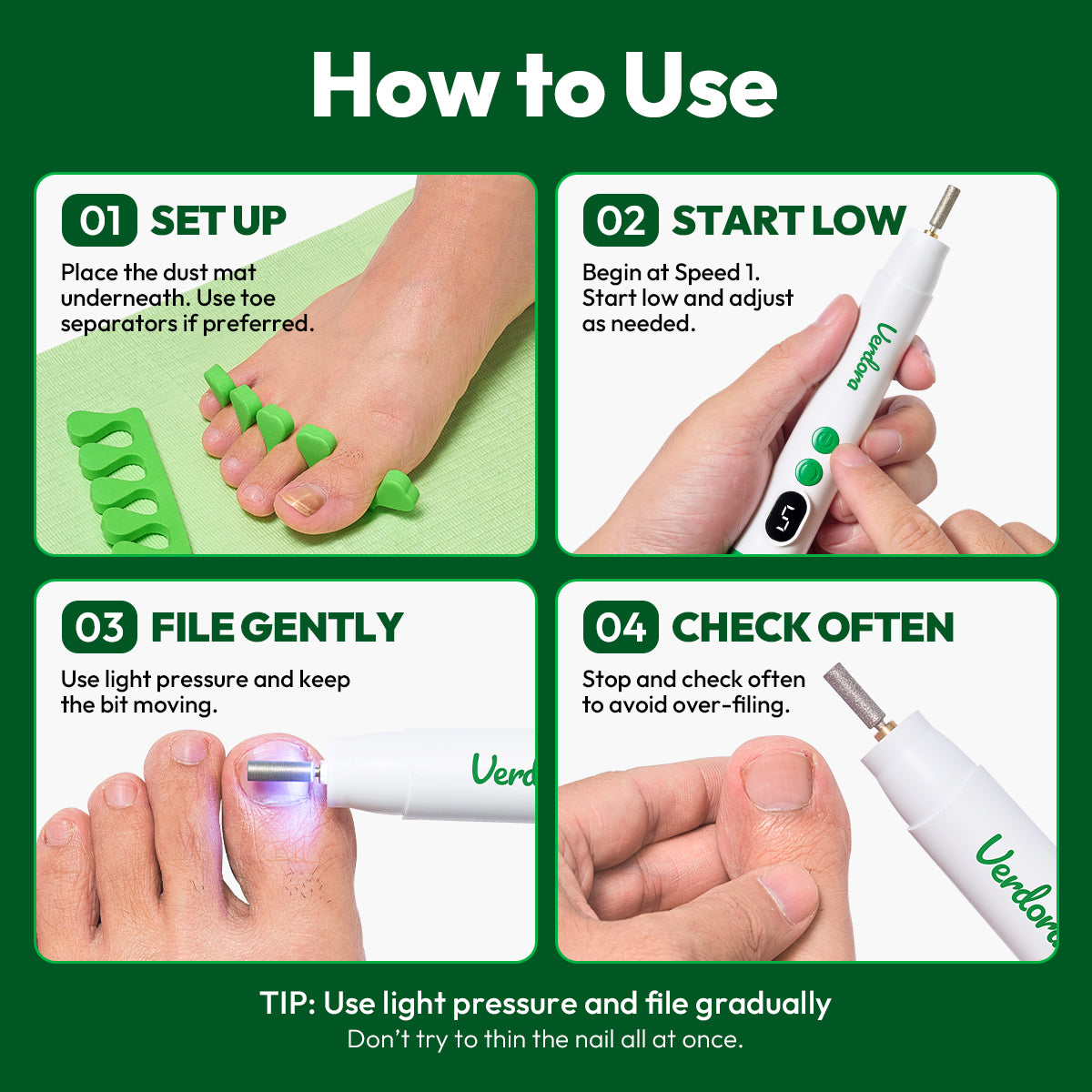 Ponceuse à ongles électrique VERDORA pour ongles épais
