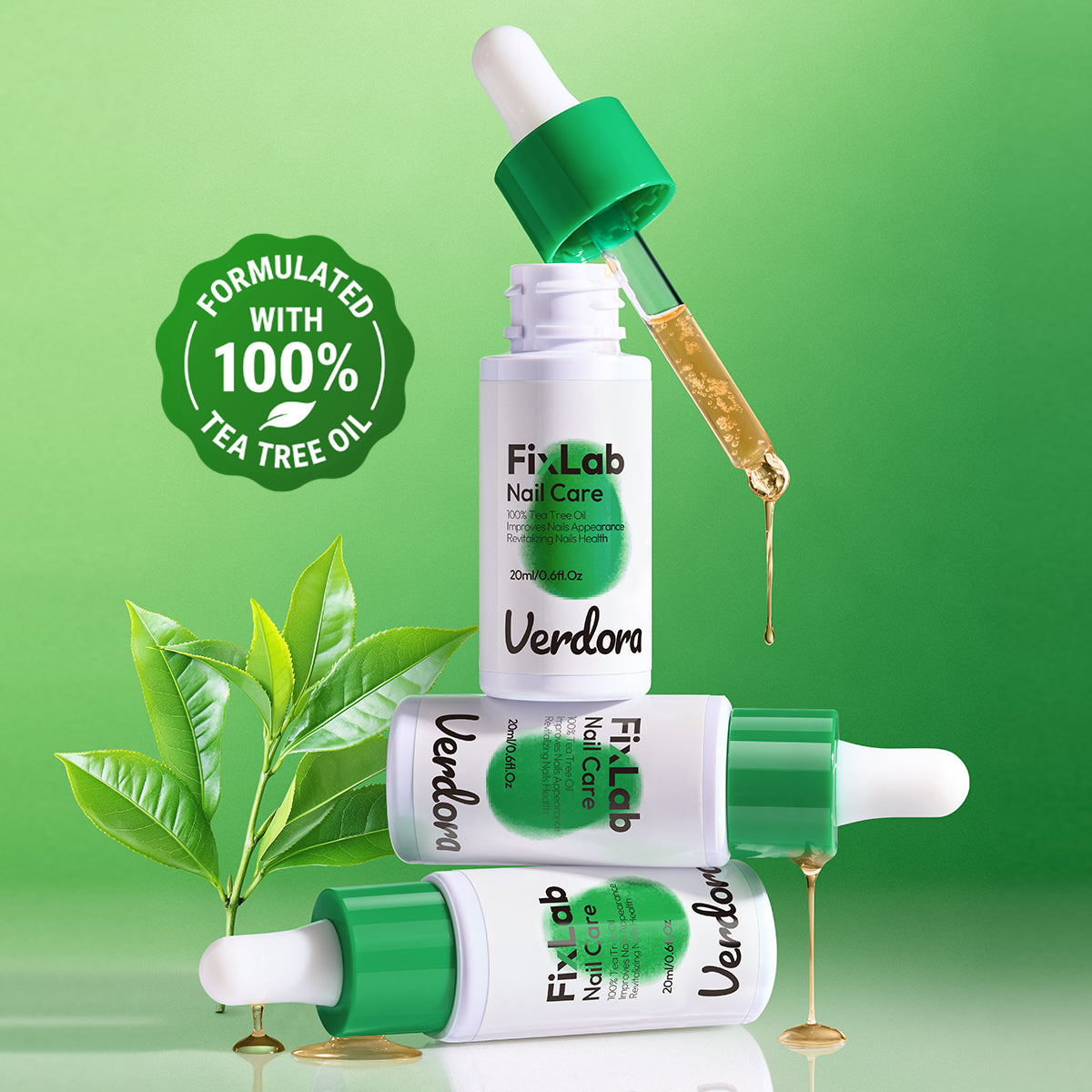 VERDORA Foot Cure Toenail Fungus Treatment Extra Strength – Athletes Foot Treatment for Toenails, Restorative Nail Repair for Damaged Nails, Toenail Softener with Tea Tree Oil & Oregano Oil